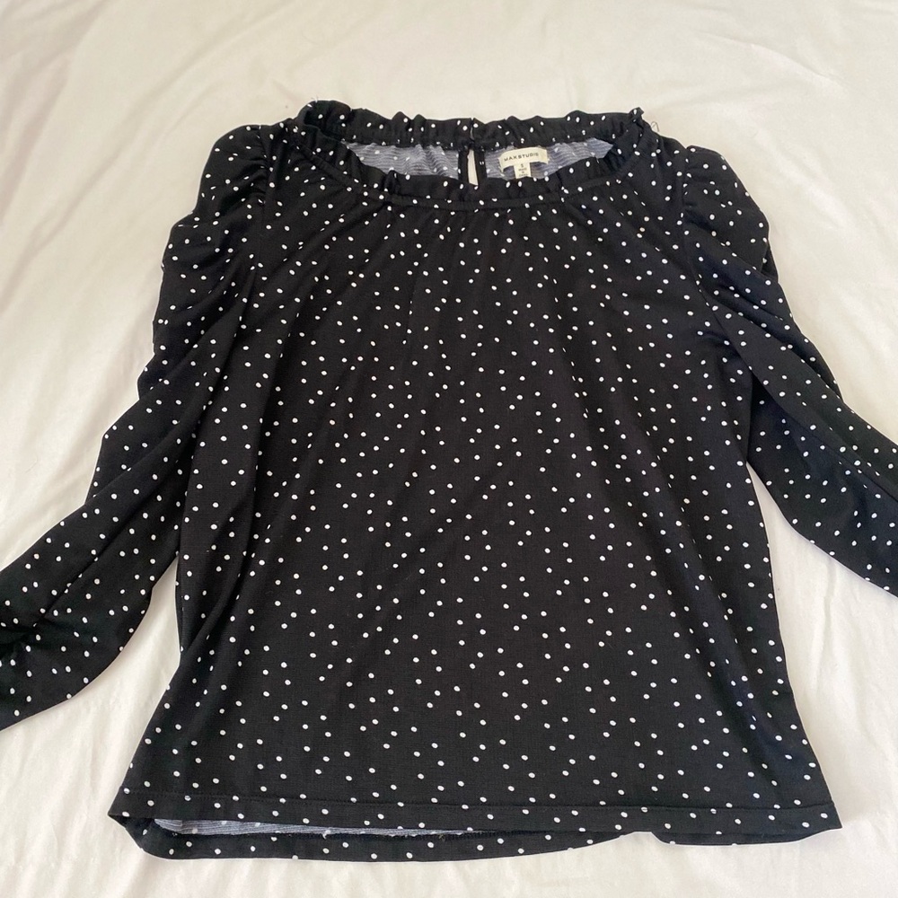 Black Polka Dot Women's Top